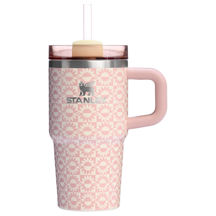 Stanley 20 OZ Quencher Stainless Steel Tumbler In Peach Whip Sunflower Pink From The Oasis Collection
