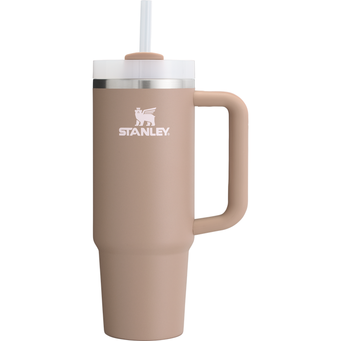 Stanley 30 OZ Quencher Tumbler With Straw & Handle In Almond Rose