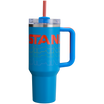 Stanley 40 OZ Tumbler With Straw & Handle In Azure Blue Reverb