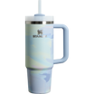 Stanley 30 OZ Quencher Tumbler With Straw & Handle In Cool Serene Brushstrokes