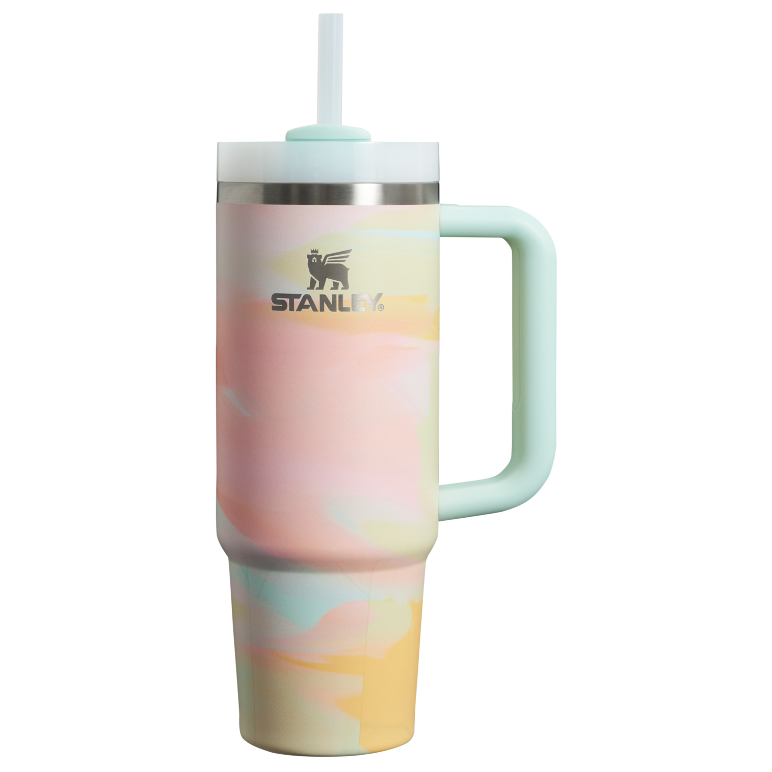 Stanley 30 OZ Quencher Tumbler With Straw & Handle In Warm Serene Brushstrokes