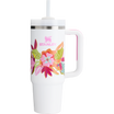 Stanley 30 OZ Quencher Tumbler With Straw & Handle In White Tropic Floral