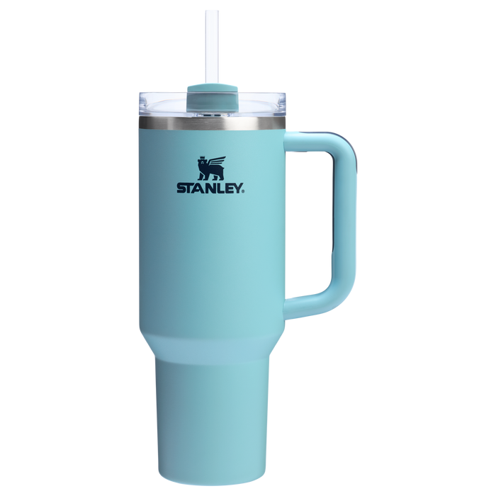 Stanley 40 OZ Quencher FlowState Stainless Steel Tumbler With Straw And Handle In Agave Blue