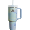 Stanley 40 OZ Quencher Tumbler With Straw & Handle In Cool Serene Brushstrokes