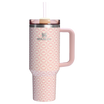 Stanley 20 OZ Quencher Stainless Steel Tumbler In Peach Whip Sunflower Pink From The Oasis Collection