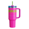 Stanley 40 OZ Tumbler With Straw & Handle In Vivid Violet Reverb