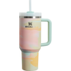 Stanley 40 OZ Quencher Tumbler With Straw & Handle In Warm Serene Brushstrokes