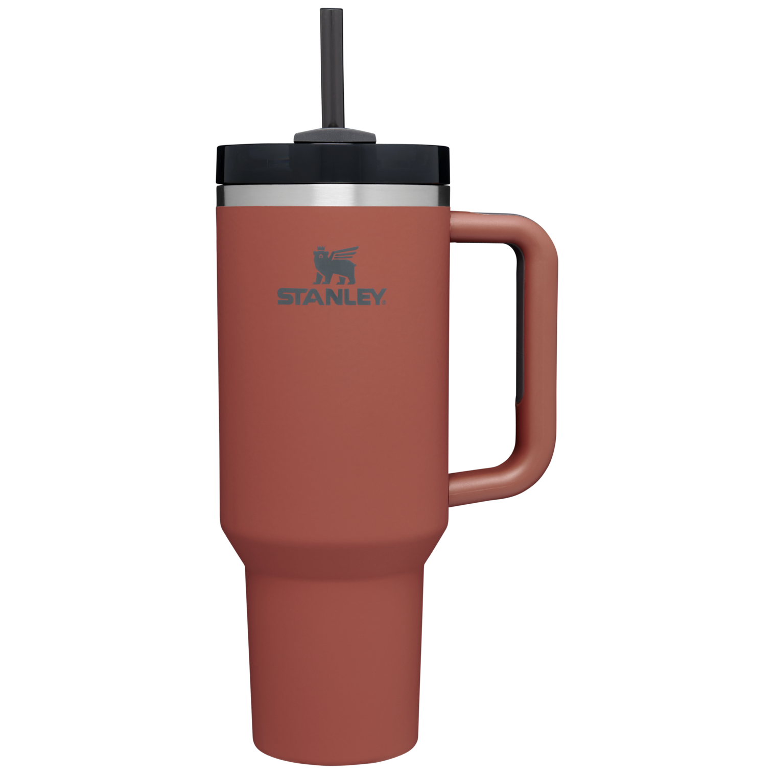 Stanley 40 OZ Quencher FlowState Tumbler With Straw In Red Rust