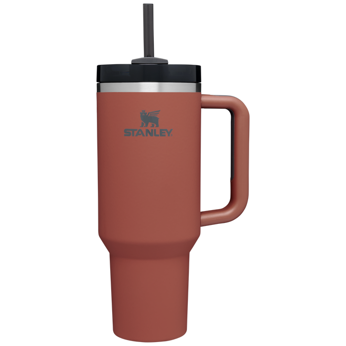 Stanley 40 OZ Quencher FlowState Tumbler With Straw In Red Rust