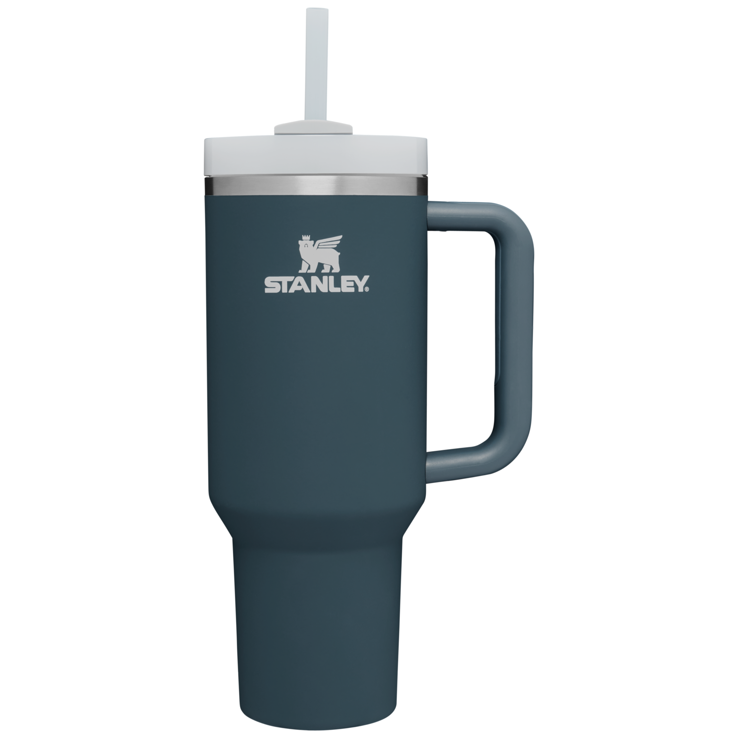 Stanley 40 OZ Quencher FlowState Tumbler With Straw In Stormy Sea Blue Matte