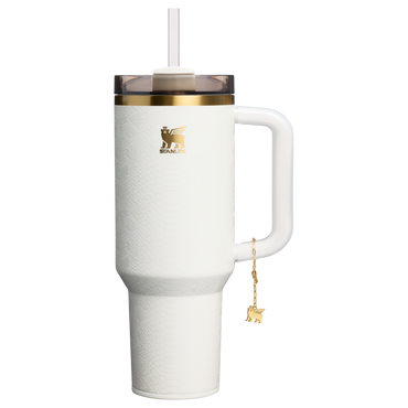 Stanley 40 OZ Quencher Luxe Tumbler In White Snakeskin
