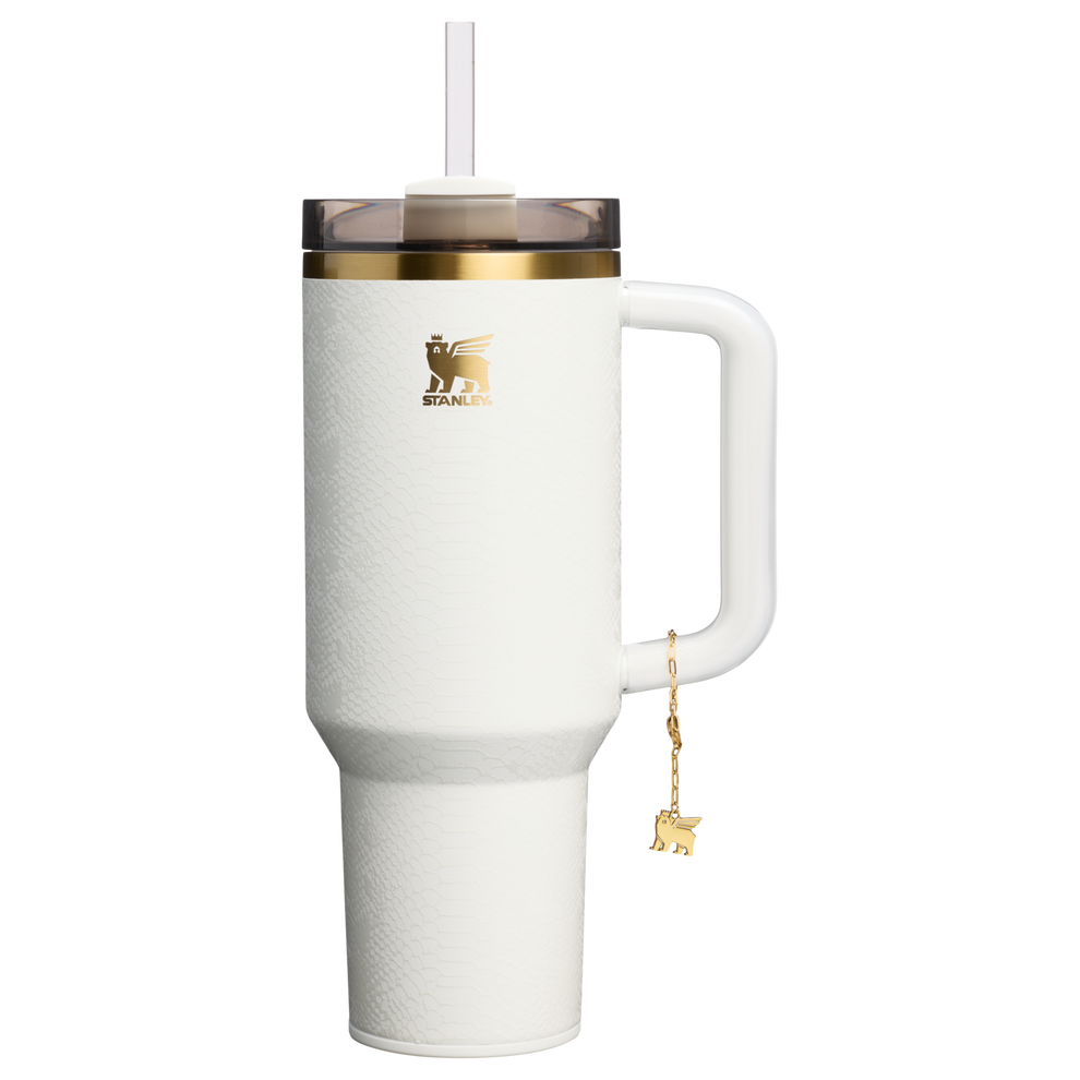 Stanley 40 OZ Quencher Luxe Tumbler In White Snakeskin