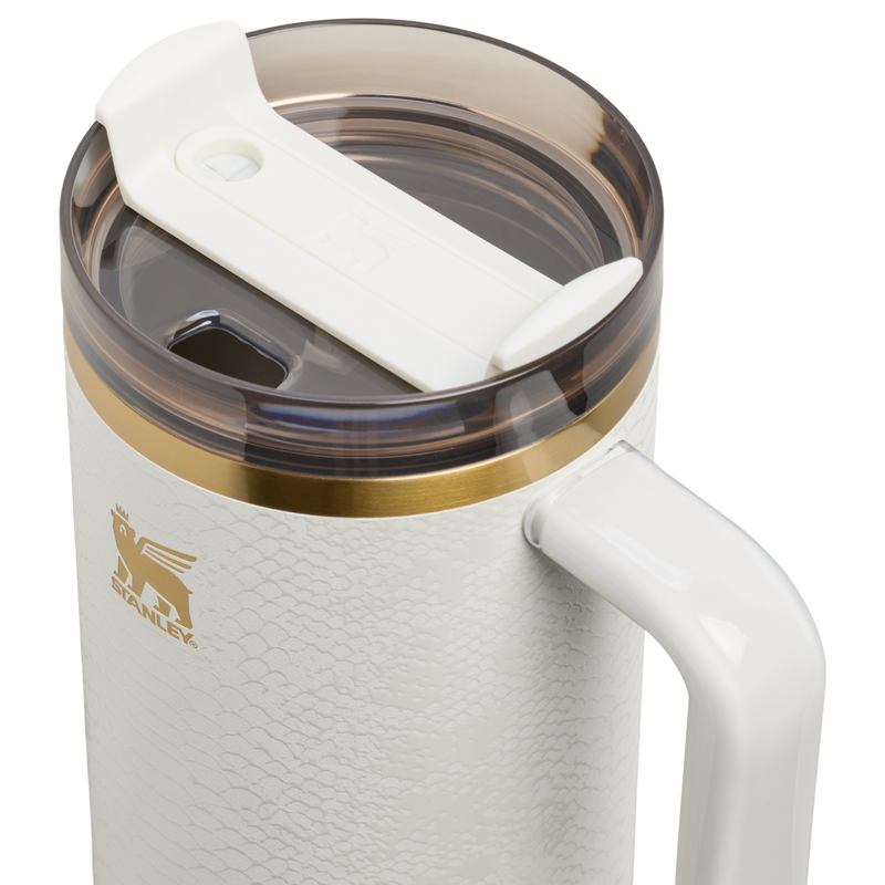 Stanley 1913 The Quencher® Luxe H2.0 FlowState™ Tumbler 40 OZ in Pale Stone Snakeskin | Lid Detailed View