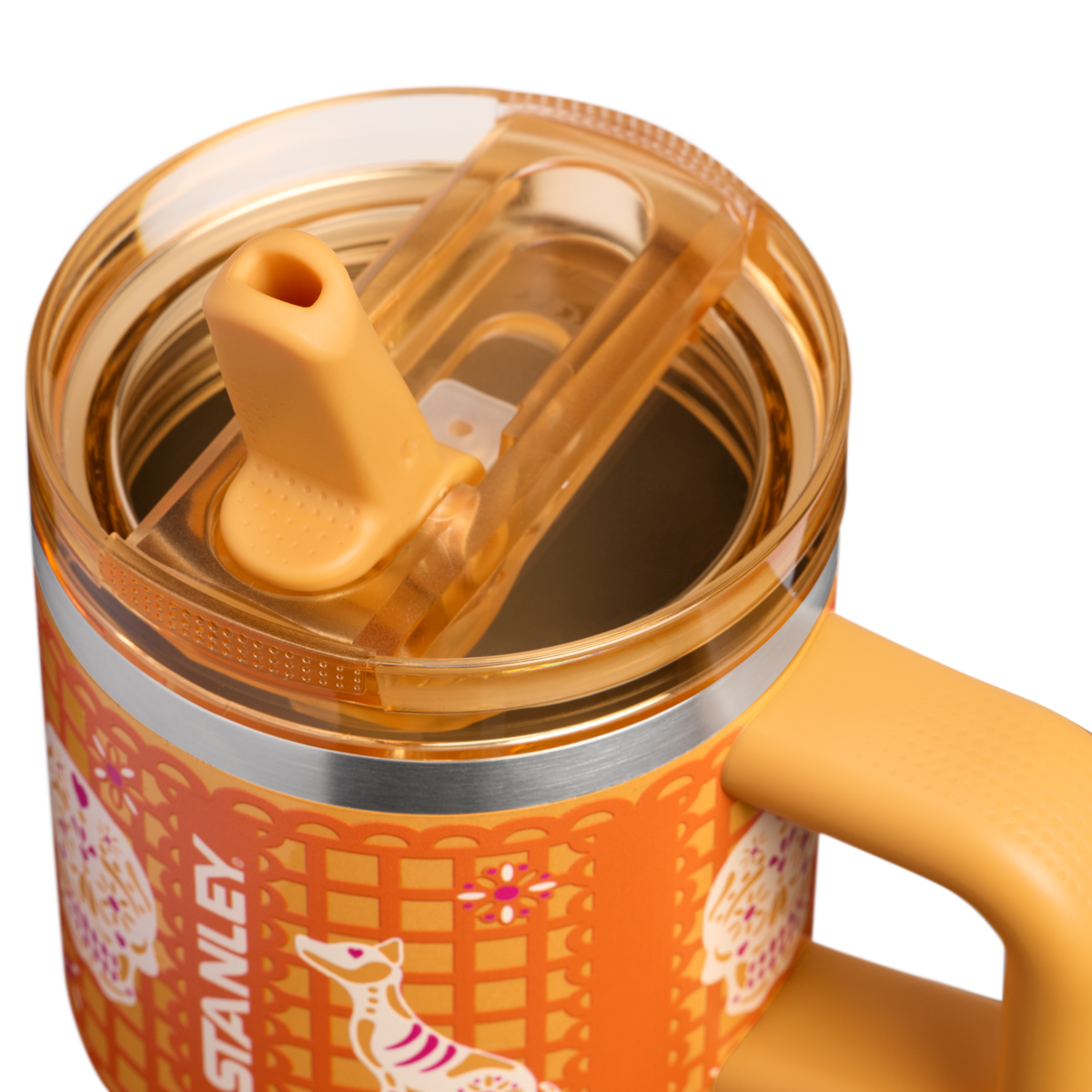 Stanley 1913 The Quencher® ProTour Flip Straw Tumbler 20 OZ in Marigold Papel Picado | Lid Detailed View