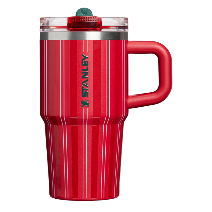 Stanley 1913 The Quencher® ProTour Flip Straw Tumbler 20 OZ in Rouge Holiday Stripe | Front View
