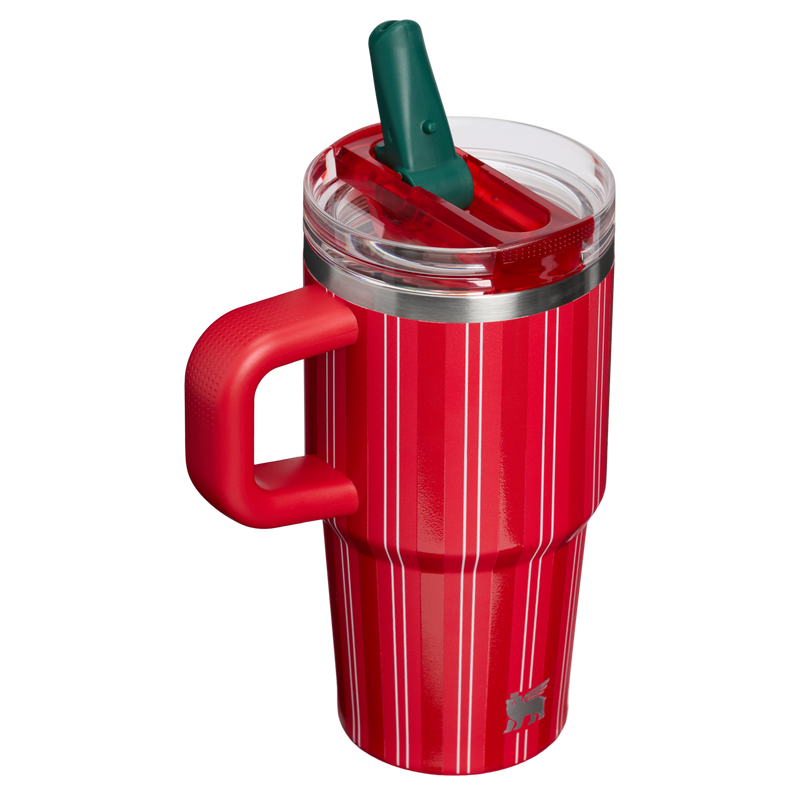 Stanley 1913 The Quencher® ProTour Flip Straw Tumbler 20 OZ in Rouge Holiday Stripe | Back View