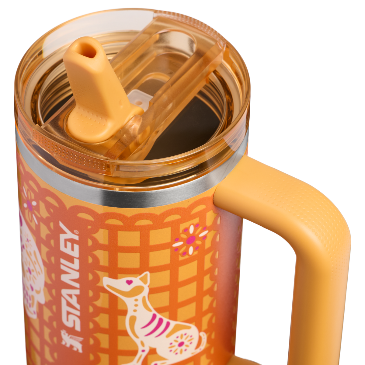 Stanley 1913 The Quencher® ProTour Flip Straw Tumbler 30 OZ in Marigold Papel Picado | Lid Detailed View