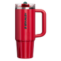 Swatch for Stanley 1913 The Quencher® ProTour Flip Straw Tumbler 30 OZ in Rouge Holiday Stripe | Front View