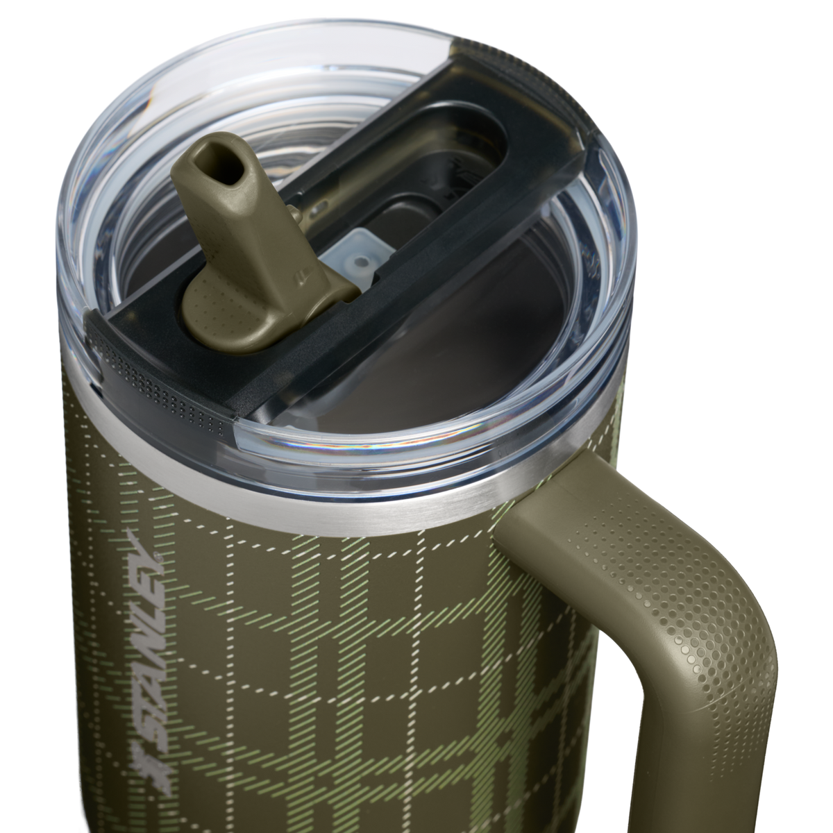 Stanley 1913 The Quencher® ProTour Flip Straw Tumbler 40 OZ in Peat Moss Plaid | Lid Detailed View