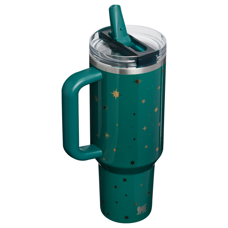 Stanley 1913 The Quencher® ProTour Flip Straw Tumbler 40 OZ in Shadow Green Night Sky | Back View