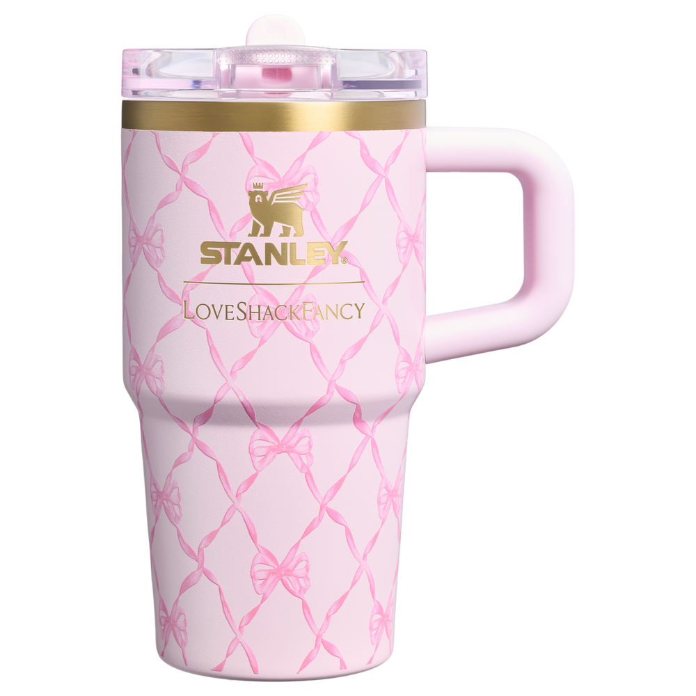 Stanley 1913 Stanley 1913 x LoveShackFancy Holiday Quencher® ProTour Flip Straw Tumbler 20 OZ in Baby Bow Pink Peppermint | View 1