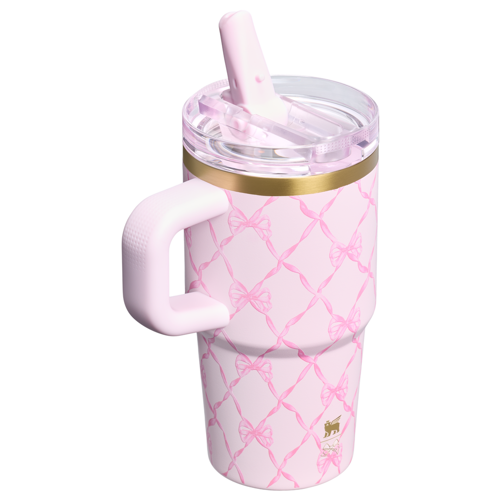 Stanley 1913 Stanley 1913 x LoveShackFancy Holiday Quencher® ProTour Flip Straw Tumbler 20 OZ in Baby Bow Pink Peppermint | View 2