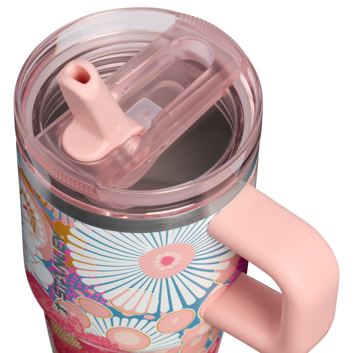 Stanley 1913 The Quencher ProTour Flip Straw Tumbler 20 OZ in Sorbet Wildflower | Lid Detailed View