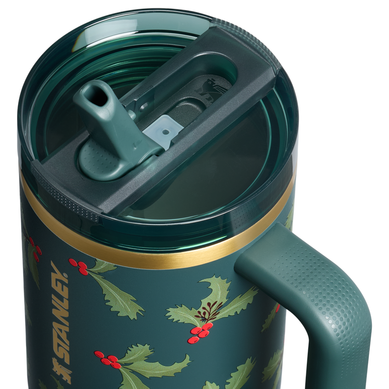 Stanley 1913 The Cheers & Cheer Quencher ProTour Flip Straw Tumbler 40 OZ in Holiday Botanical | Lid Detailed View