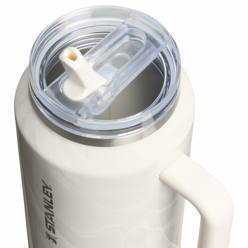 Stanley 1913 The Quencher ProTour Flip Straw Tumbler 64 OZ in Calcite Calacatta | Lid Detailed View