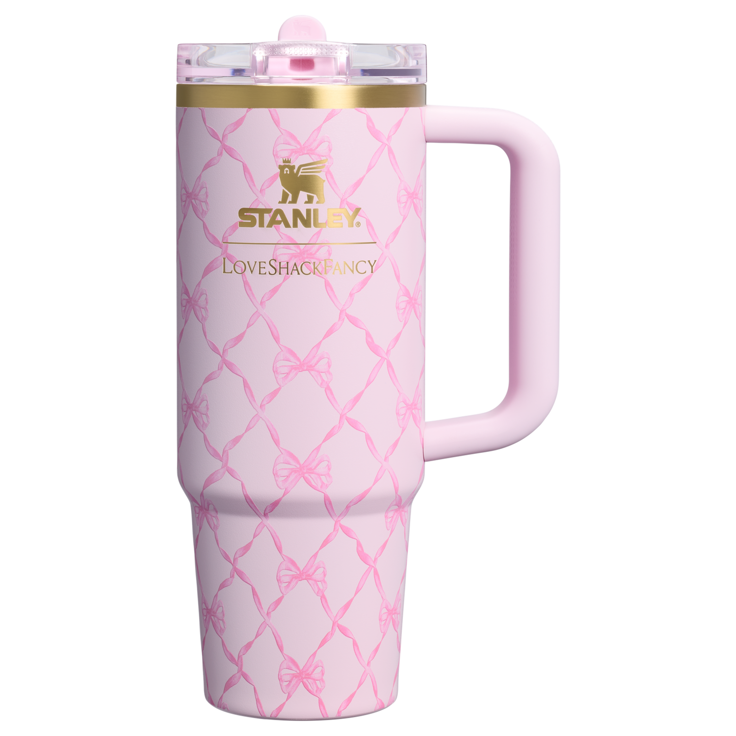 Stanley 1913 Stanley 1913 x LoveShackFancy Holiday The Quencher® Details ProTour Tumbler Set 2-pack in Baby Bow Pink Peppermint | View 2