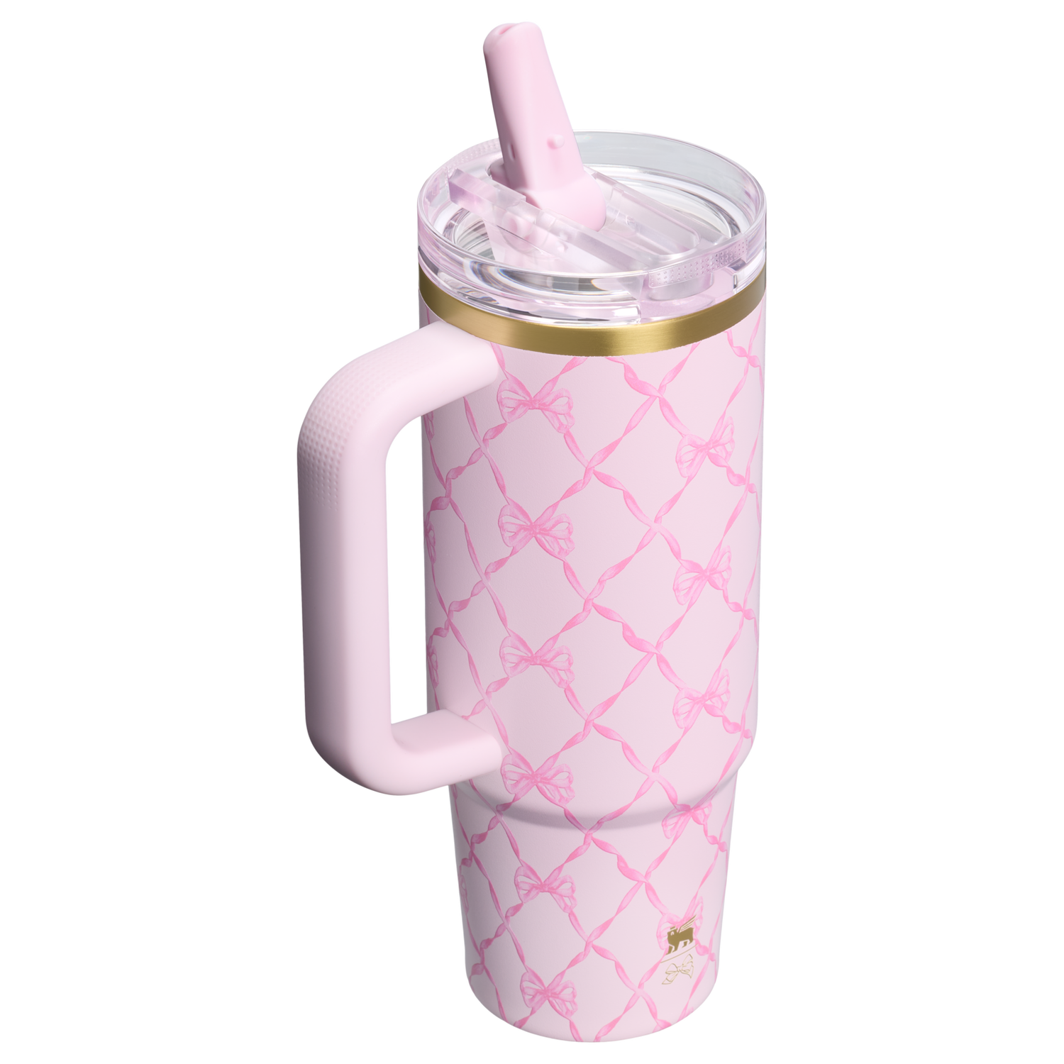 Stanley 1913 Stanley 1913 x LoveShackFancy Holiday The Quencher® Details ProTour Tumbler Set 2-pack in Baby Bow Pink Peppermint | View 3