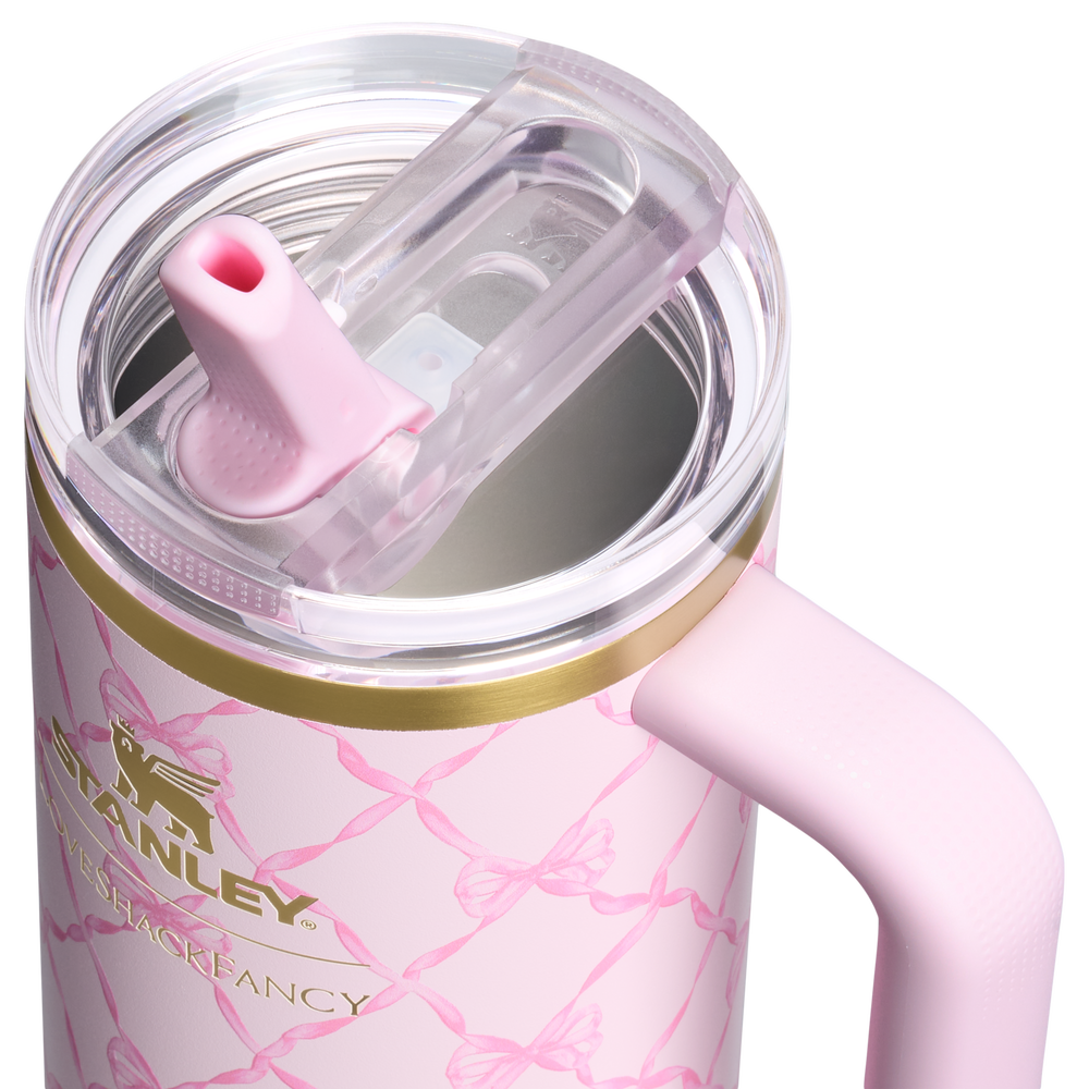 Stanley 1913 Stanley 1913 x LoveShackFancy Holiday The Quencher® Details ProTour Tumbler Set 2-pack in Baby Bow Pink Peppermint | View 4