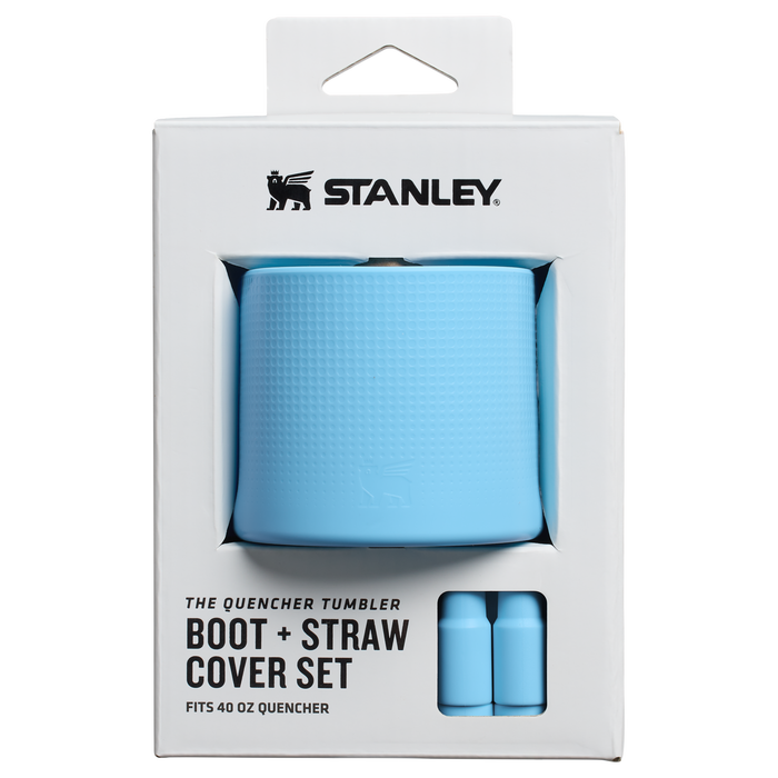 Stanley 40 OZ Quencher Tumbler Boot & Straw Cover In SKy Blue