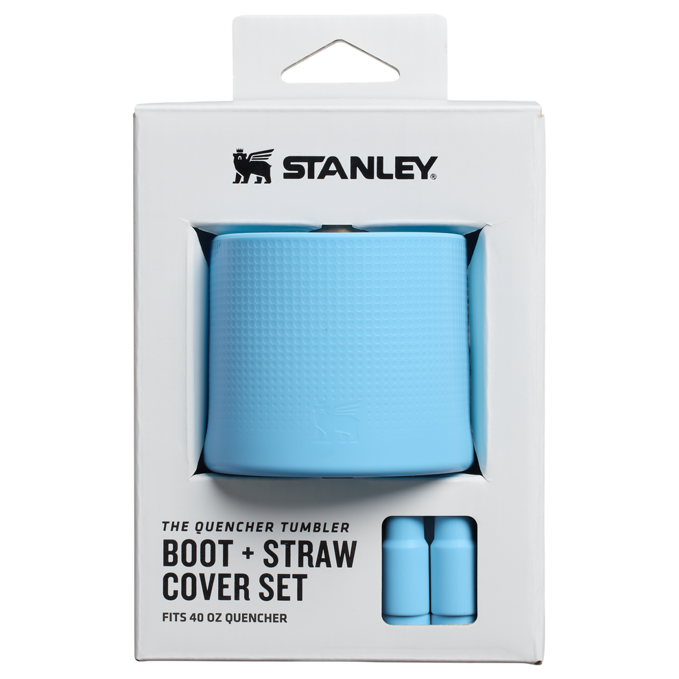Stanley 40 OZ Quencher Tumbler Boot & Straw Cover In SKy Blue