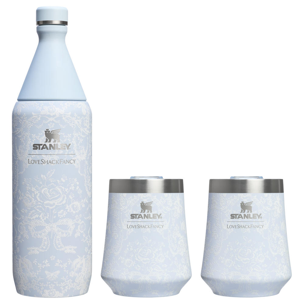Stanley 1913 Stanley 1913 x LoveShackFancy Holiday Reserve All Day Wine Set 34 OZ 11 OZ in Toscana Toile Alpine Blue | View 1