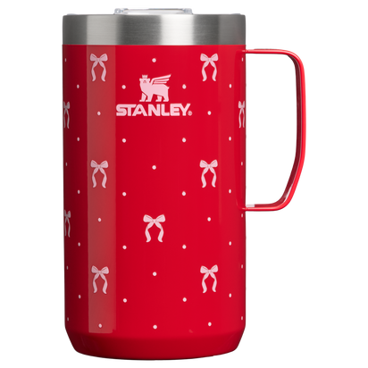Stanley 1913 The Stay-Hot Camp Mug 24 OZ in Rouge Bows | Front View