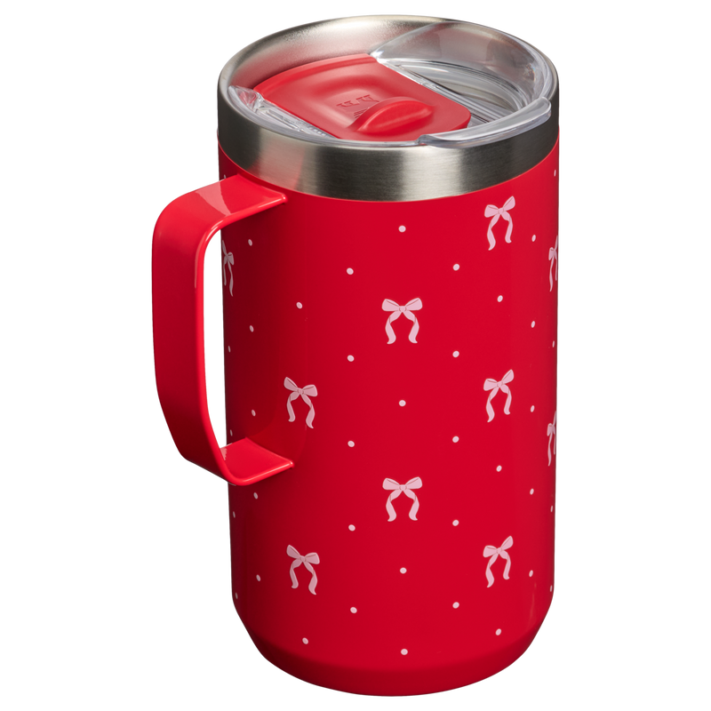 Stanley 1913 The Stay-Hot Camp Mug 24 OZ in Rouge Bows | Back View