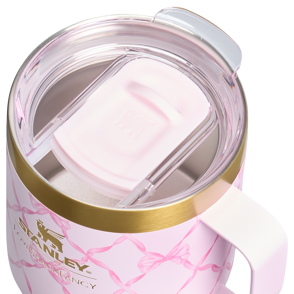 Stanley 1913 Stanley 1913 x LoveShackFancy Holiday Everyday Camp Mug Set 12 OZ in Baby Bow Pink Peppermint | View 4