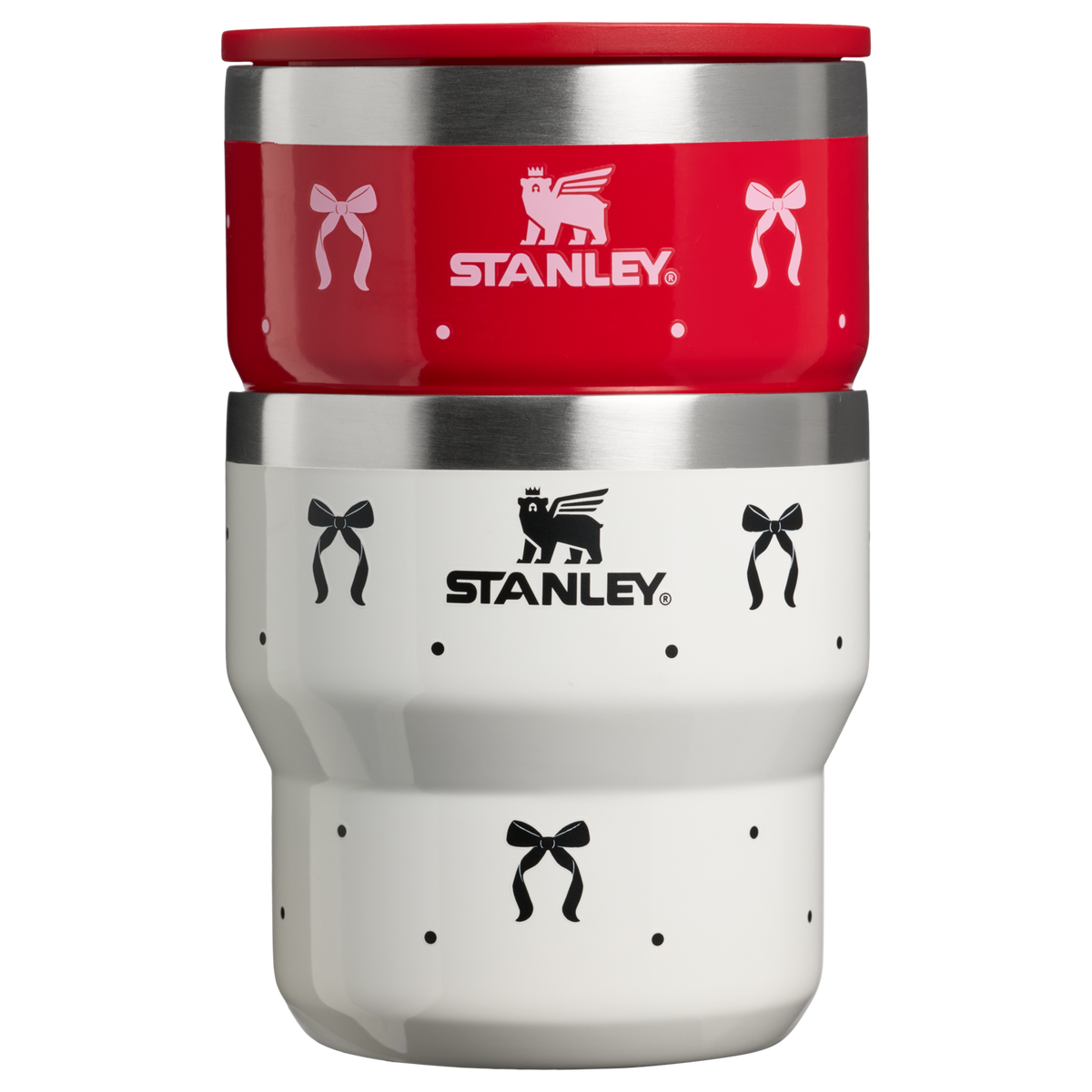 Stanley 1913 Everyday Camp Mug Set 11 OZ in Salt Bows/Rouge Bows | Front View