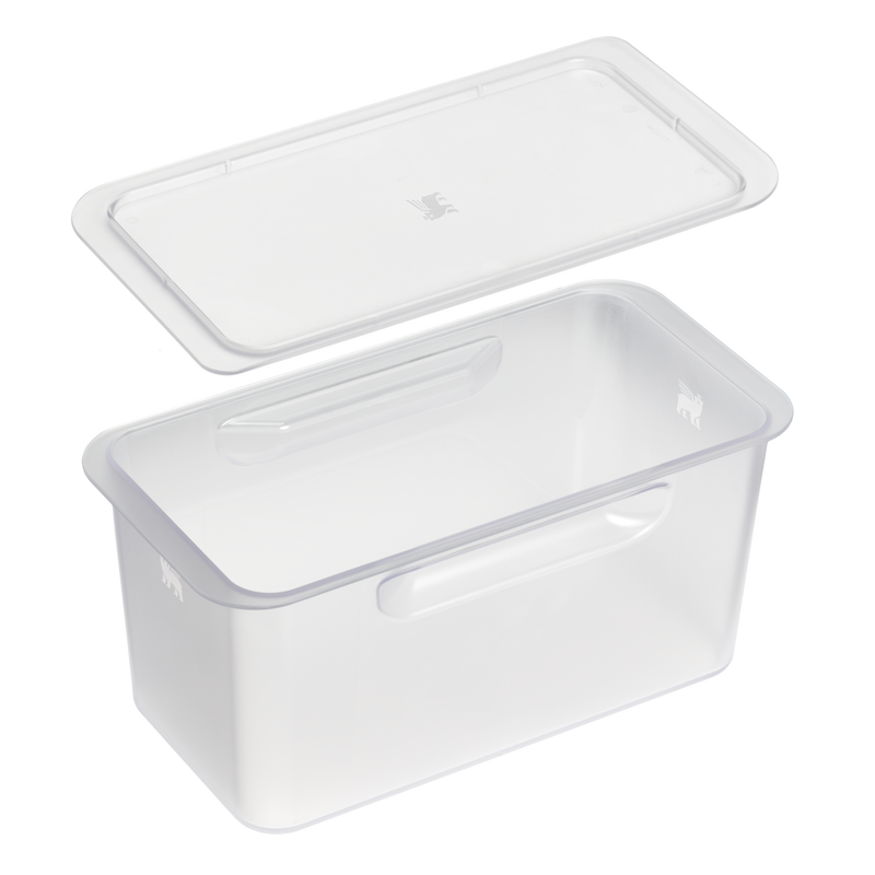 Stanley 1913 Steel Cooler Storage Bins Medium in Clear | Cross Section View