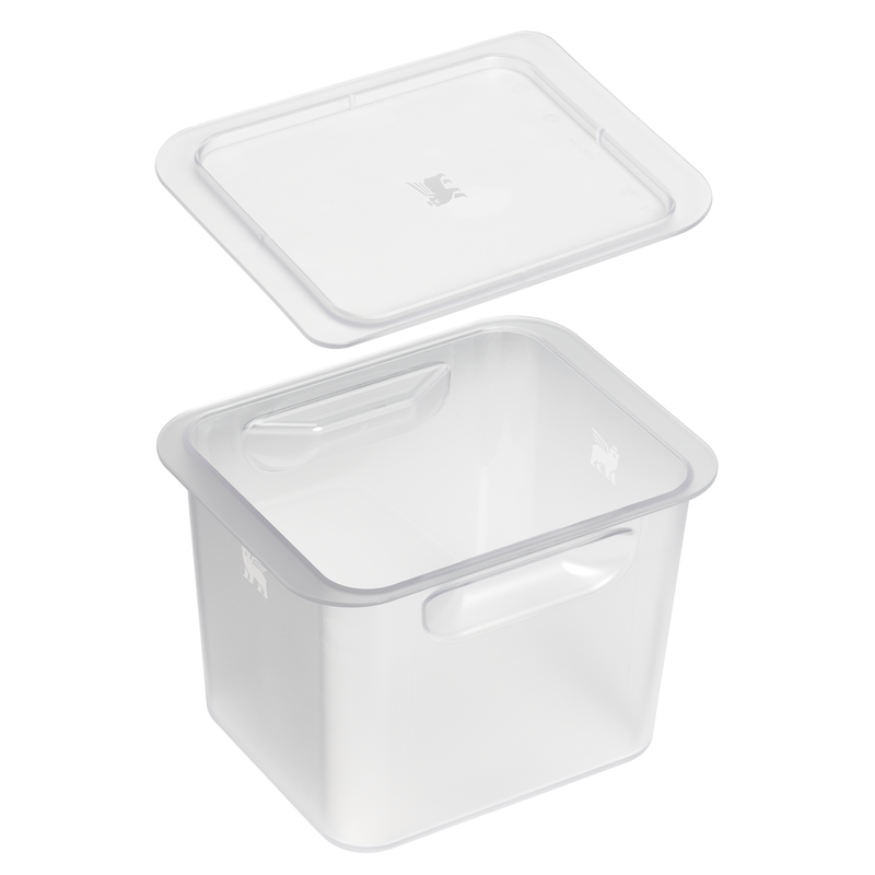 Stanley 1913 Steel Cooler Storage Bins Small in Clear | Cross Section View
