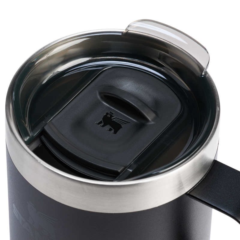 Stanley 1913 Classic Legendary Camp Mug 8 OZ in Black 2.0 | Lid Detailed View