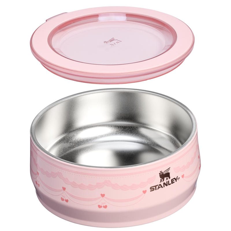 Stanley 1913 The Valentine’s Day Everyday Pet Bowl 3-Cup 24 OZ in Pink Velvet Cake | Cross Section View