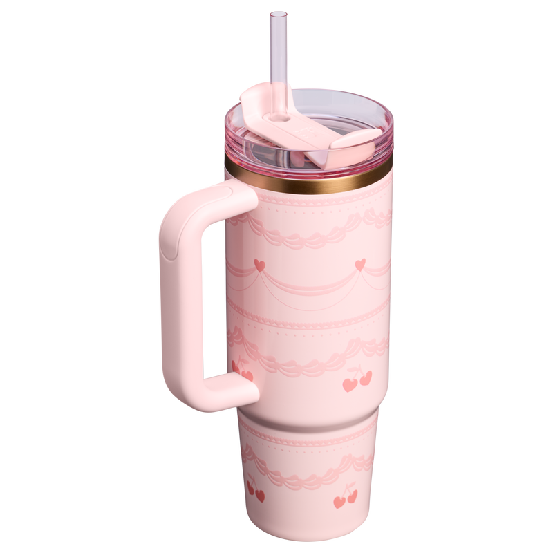 Stanley 1913 The Valentine’s Day Quencher H2.0 Flowstate™ Tumbler 30 OZ in Pink Velvet Cake | Back View
