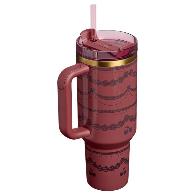 Stanley 1913 The Valentine’s Day Quencher H2.0 Flowstate™ Tumbler 40 OZ in Red Velvet Cake | Back View