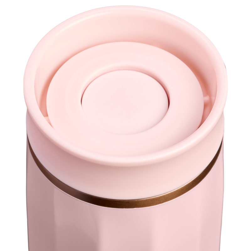 Stanley 1913 The Valentine’s Day Transit Surround Mug 16 OZ in Pink Velvet Gloss | Lid Detailed View