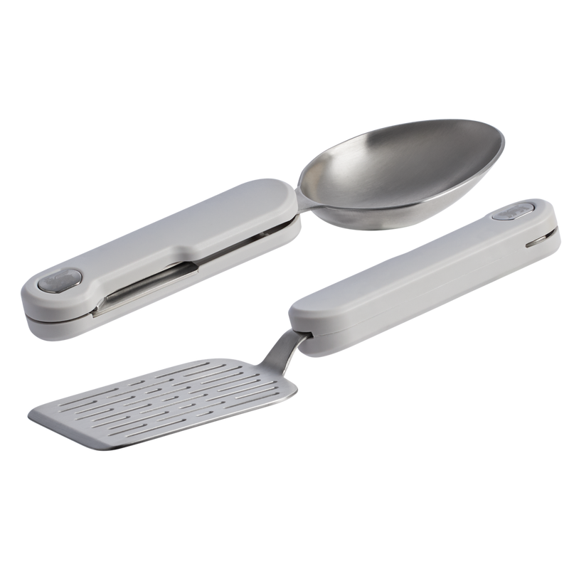 Stanley 1913 The Wildfare Pro Fold & Go Utensil Set 2-piece set in Pale Pebble | Detailed View
