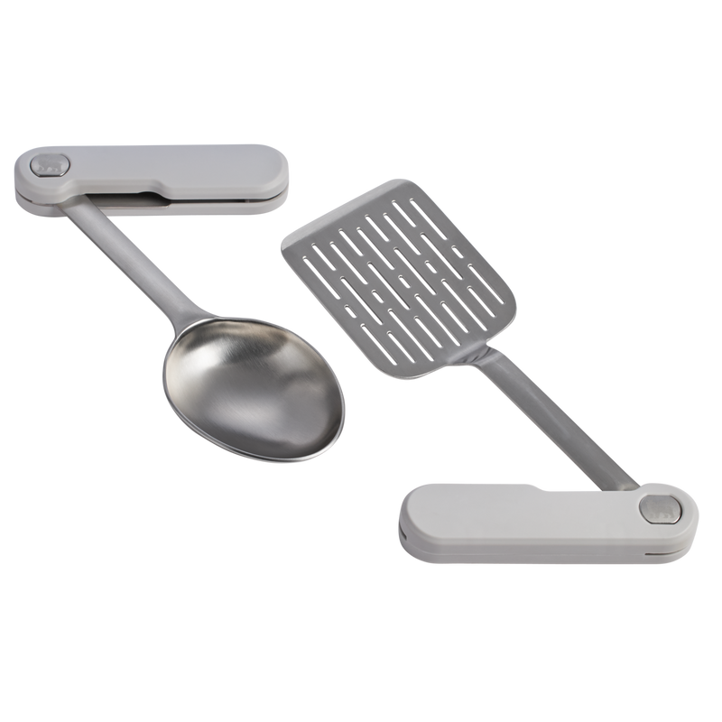 Stanley 1913 The Wildfare Pro Fold & Go Utensil Set 2-piece set in Pale Pebble | Detailed View