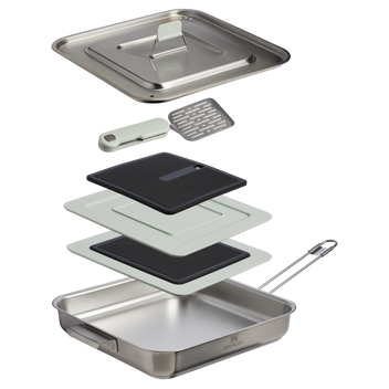 Stanley The Wildfare Pro Fry Pan Cookset 15-Piece Set Pale Pebble + Stone