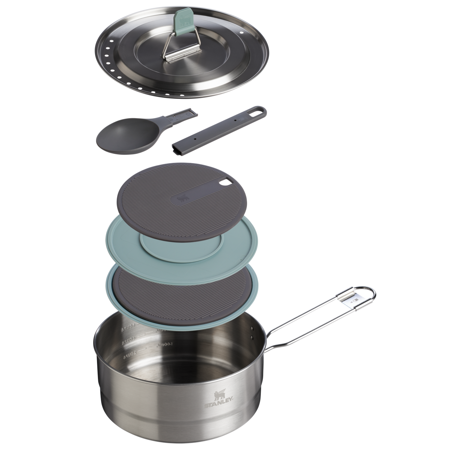 Stanley 1913 The Wildfare Pro Saucepan Cookset 5-piece set 2 QT in Shale + Charcoal | View 2